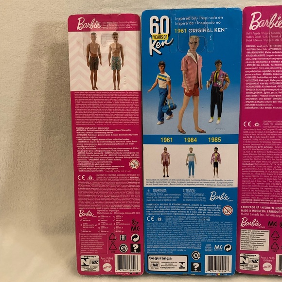 Lot of 4 NEW Mattel (2) Ken (2) Barbie Dolls Toys Beach Retro Fashion Swim Wear - Picture 7 of 8